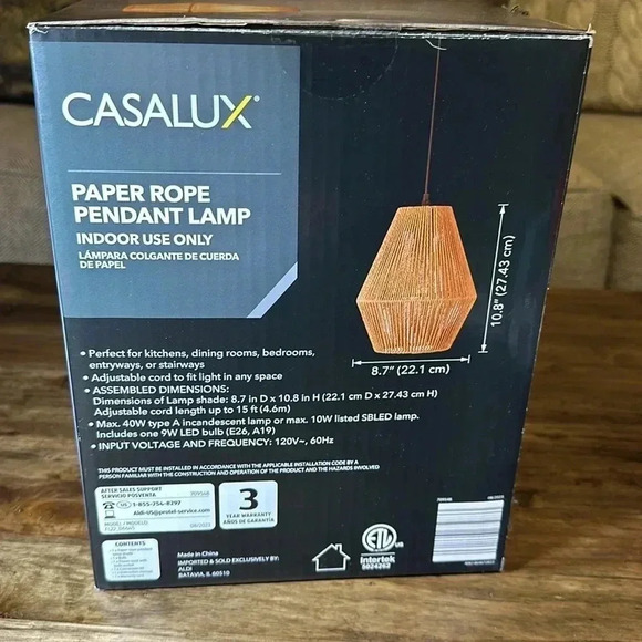NIB casalux light paper rope pendant lamp indoor only - Picture 4 of 8